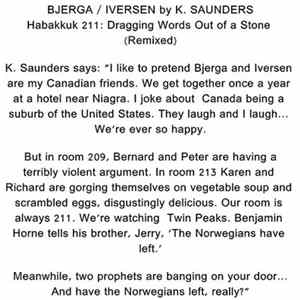 Bjerga / Iversen by K. Saunders - Habbakkuk 211-Dragging Words Out Of A Stone Remixes FLAC