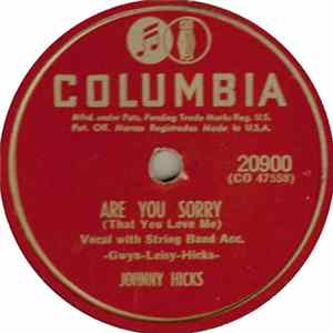 Johnny Hicks - Are You Sorry (That You Love Me) / Rainy Night Blues FLAC