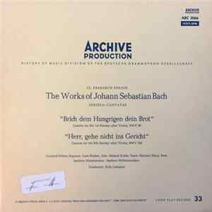 Johann Sebastian Bach - Gunthild Weber, Lore Fischer, Helmut Krebs, Herman Schey, Berliner Motettenchor, Berliner Philharmoniker, Fritz Lehmann - Cantata For The 1st Sunday After Trinity, BWV 39 / Cantata For The 9th Sunday After Trinity, BWV 105 FLAC