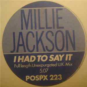 Millie Jackson - I Had To Say It / I Ain't No Glory Story FLAC