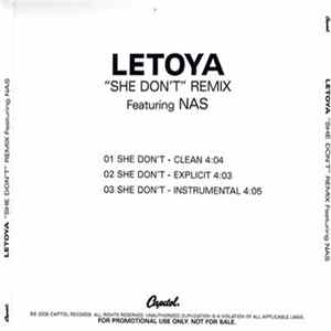 Letoya Featuring Nas - She Don't (Remix) FLAC
