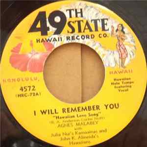 Agnes Malabey With Julia Nui's Kamaainas And John K. Almeida's Hawaiians / Joe Keawe With Genoa Keawe's Hula Maids - I Will Remember You "Hawaiian Love Song" / Kaimana Hila "Diamond Head Hula" FLAC