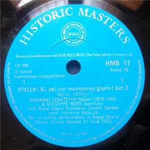 Verdi, Giovanni Zenatello, Giuseppe Noto - Otello: Si, Pel Ciel Marmoreo Giuro! / Si, Pel Ciel Marmoreo Giuro! FLAC