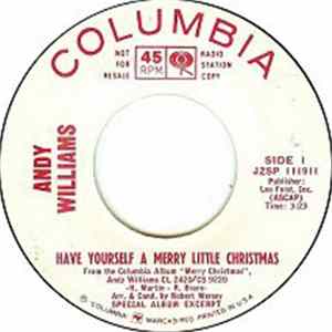 Andy Williams - Have Yourself A Merry Little Christmas / The Bells Of St. Mary's FLAC