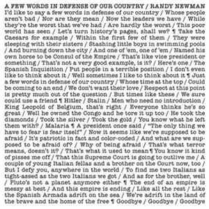 Randy Newman - A Few Words In Defense Of Our Country / Putin FLAC