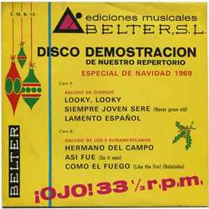 Various - Disco Demostración De Nuestro Repertorio · Especial De Navidad 1969 FLAC