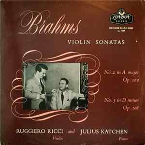 Johannes Brahms Performed By Ruggiero Ricci And Julius Katchen - Violin Sonatas FLAC
