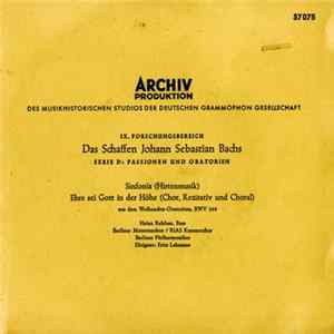 Johann Sebastian Bach - Sinfonia (Hirtenmusik) / Ehre Sei Gott In Der Höhe (Chor, Rezitativ Und Choral) FLAC