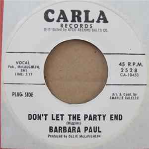 Barbara Paul - Don't Let The Party End / Loving You Baby FLAC