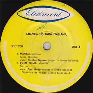 Orchestra de muzică ușoară Electrecord / Orchestra „Optimiștii“ – Sofia - Muzică Ușoară Italiană FLAC