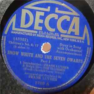 Frank Luther , Zora Layman, The Clubmen - Decca Presents the Complete Musical Score of Snow White and the Seven Dwarfs FLAC