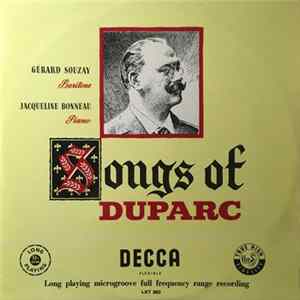 Duparc - Gérard Souzay, Jacqueline Bonneau - Songs Of Duparc FLAC