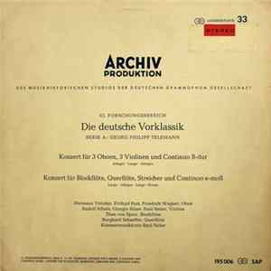 Georg Philipp Telemann, Kammermusikkreis Emil Seiler - Konzert Für 3 Oboen, 3 Violinen Und Continuo B-dur / Konzert Für Blockflöte, Querflöte, Streicher Und Continuo E-moll FLAC