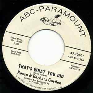 Rosco Gordon, Barbara Gordon - That's What You Did / I Don't Stand A Chance FLAC