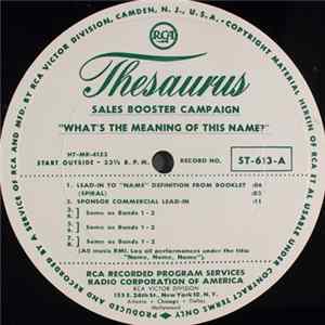 Unknown Artist - Sales Booster Campaign: "What's The Meaning Of This Name?" / "Little-Known Facts" FLAC