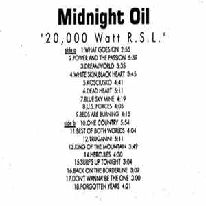 Midnight Oil - 20,000 Watt R.S.L. FLAC