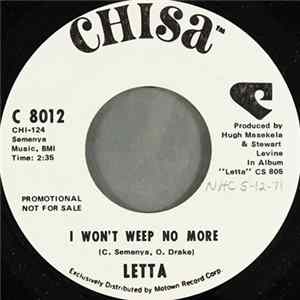 Letta - I Won't Weep No More / You Touched Me FLAC