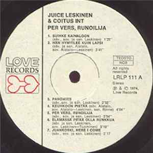 Juice Leskinen & Coitus Int. - Per Vers, Runoilija FLAC