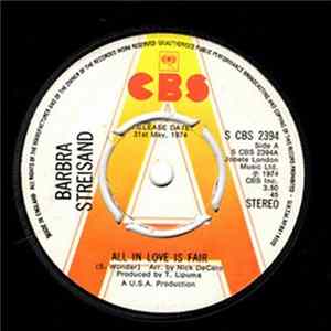Barbra Streisand - All In Love Is Fair FLAC